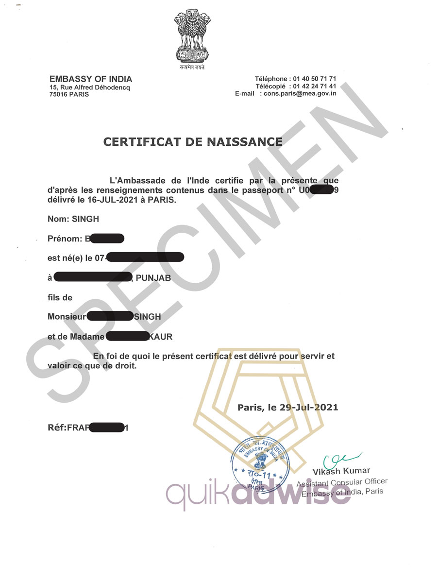 Certificat De Naissance Quikadwise 